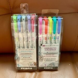 Zebra Midliner Brush pen markers highlighter Refresh Set stationary organize lot
